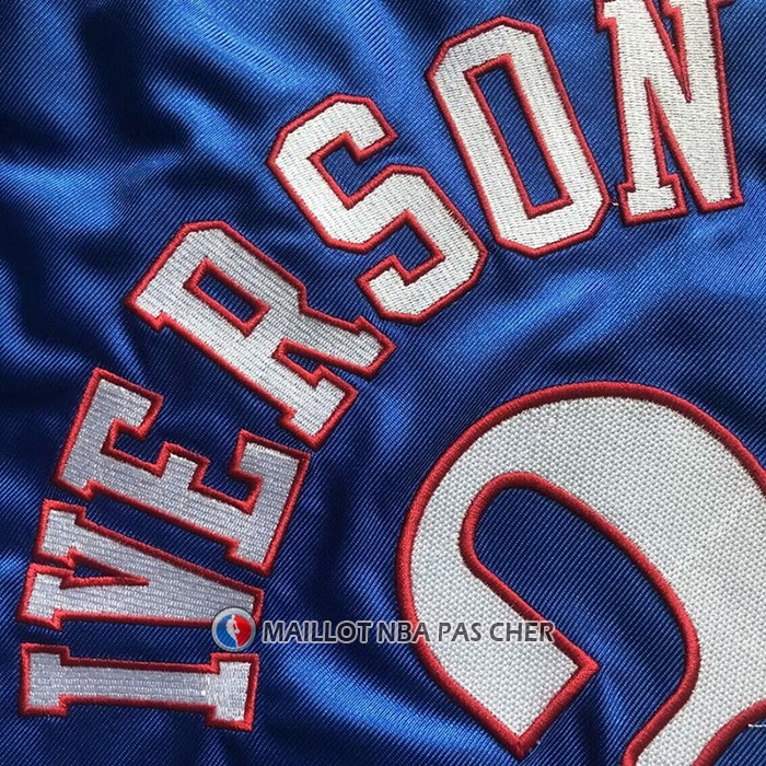 Maillot Philadelphia 76ers Allen Iverson Mitchell & Ness 2001-02 Bleu